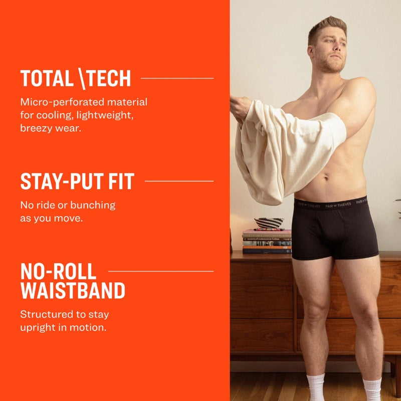 Pair of Thieves Menâ€™s Trunks â€“ 3 Pack Color Set, Cooling Mesh, No-Chafe Comfort, Stay-Put Fit â€“ Black, Medium - Image 3